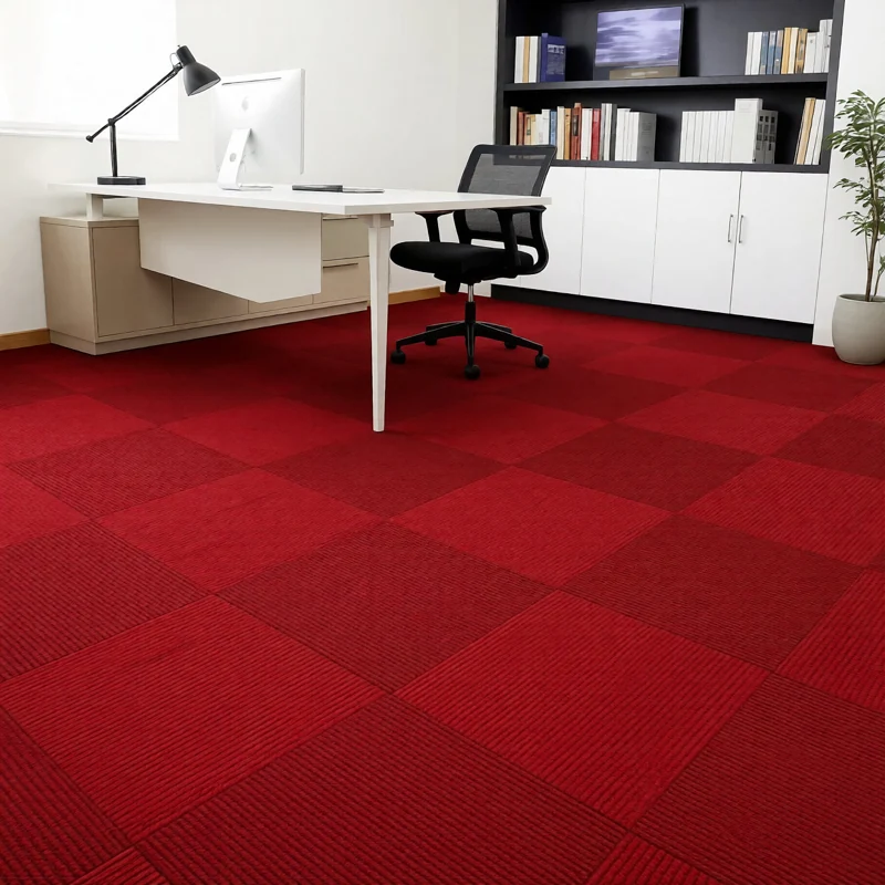 Modern Red Carpet Tiles in Office