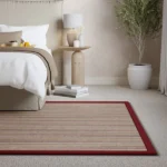 Wool Mississippi Red carpet for bedroom
